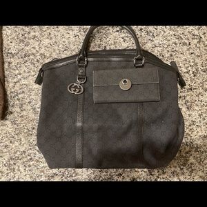 Gucci black handbag with wallet